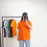 چاپ روی تی شرت نارنجی نخ پنبه